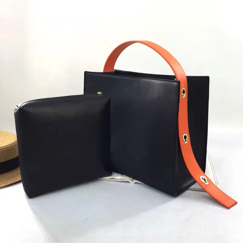 Premium Composite Tote Bag - Large Leather Handbag with Patchwork Design