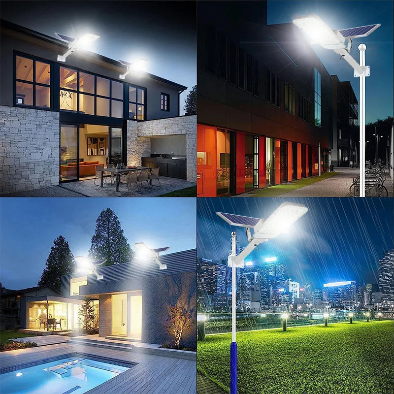 200W Solar Street Light - Waterproof Outdoor LED Light with 6000mAh Battery