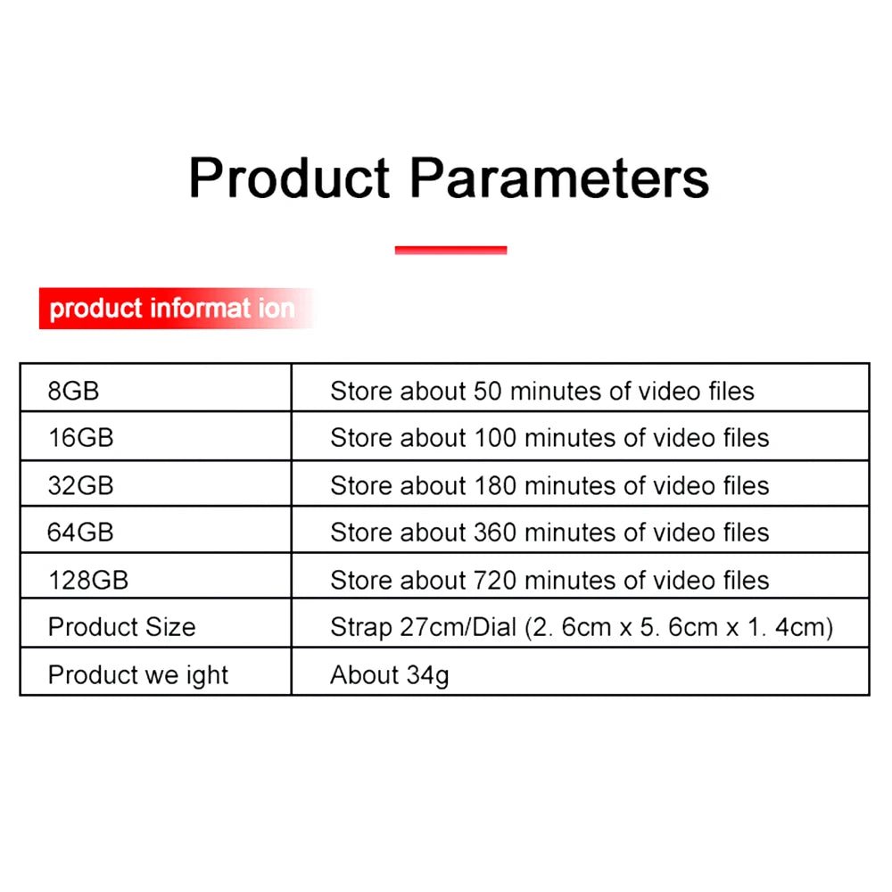 8-256GB Video Mini Camera Watch Audio Voice Recorder Bracelet USB Flash Driver Dictaphone Noise Reduce Sound Recording Wristband