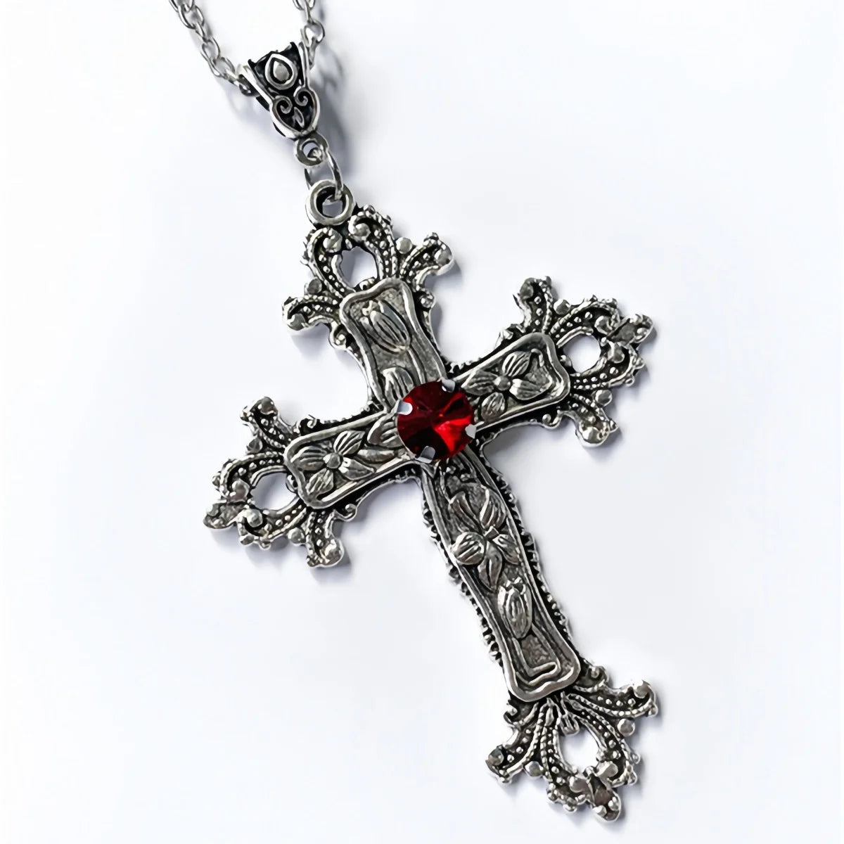 Y2K Punk Crystal Cross Necklace