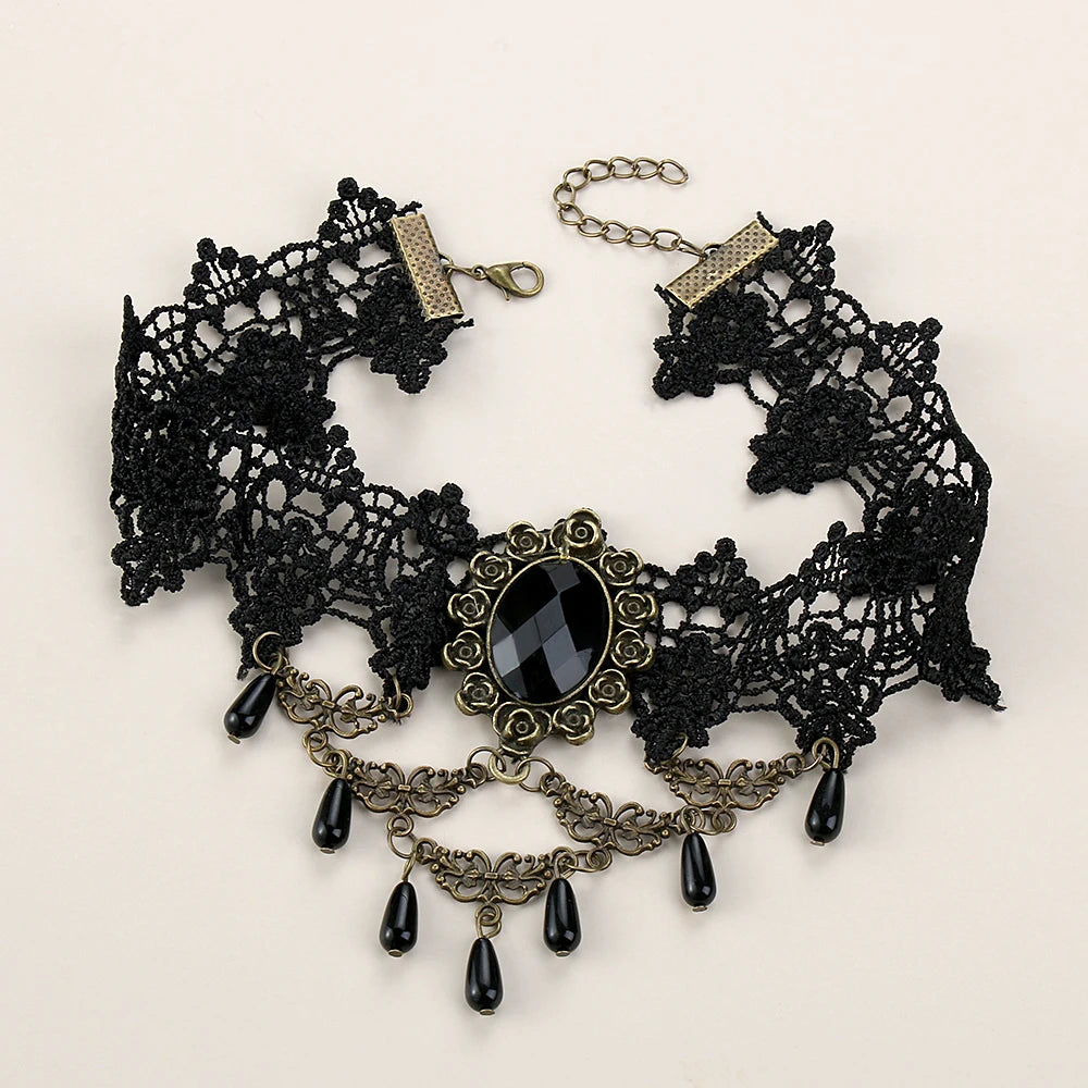 Gothic Rose Lace Choker Necklace