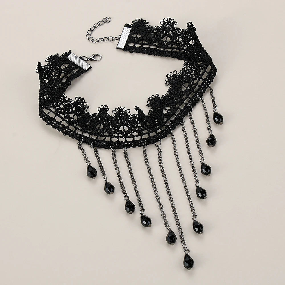Gothic Rose Lace Choker Necklace
