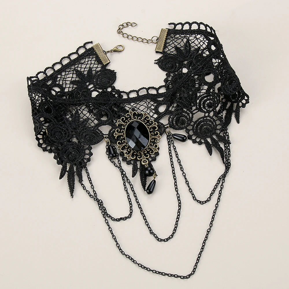 Gothic Rose Lace Choker Necklace