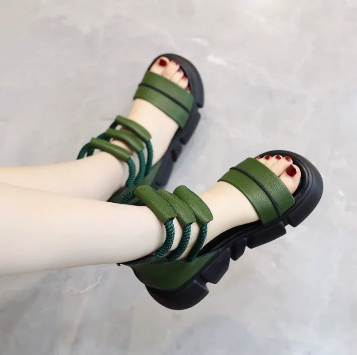 Women's Summer Sandals - Hollow Open Toe Flat Roman Shoes 2025