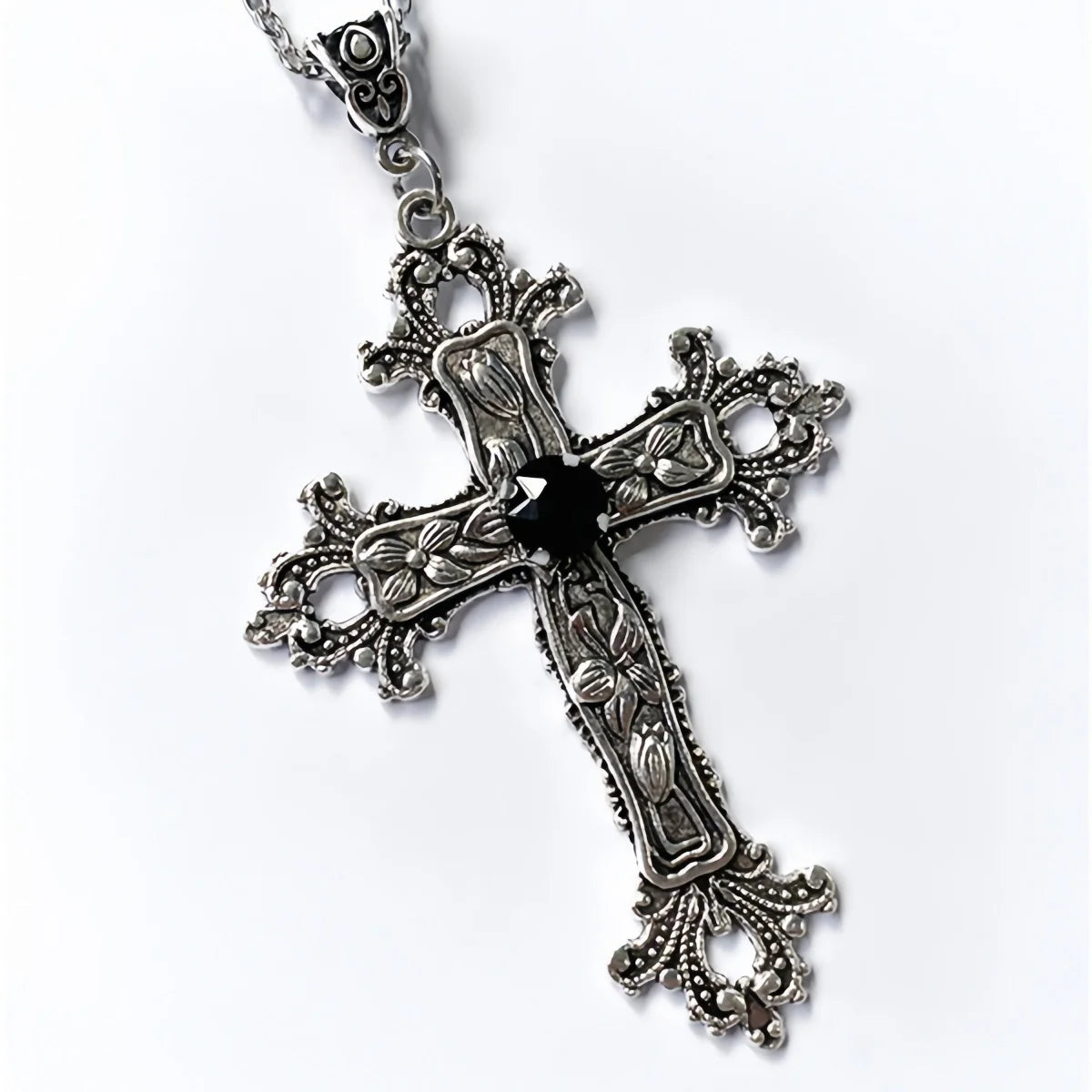 Y2K Punk Crystal Cross Necklace
