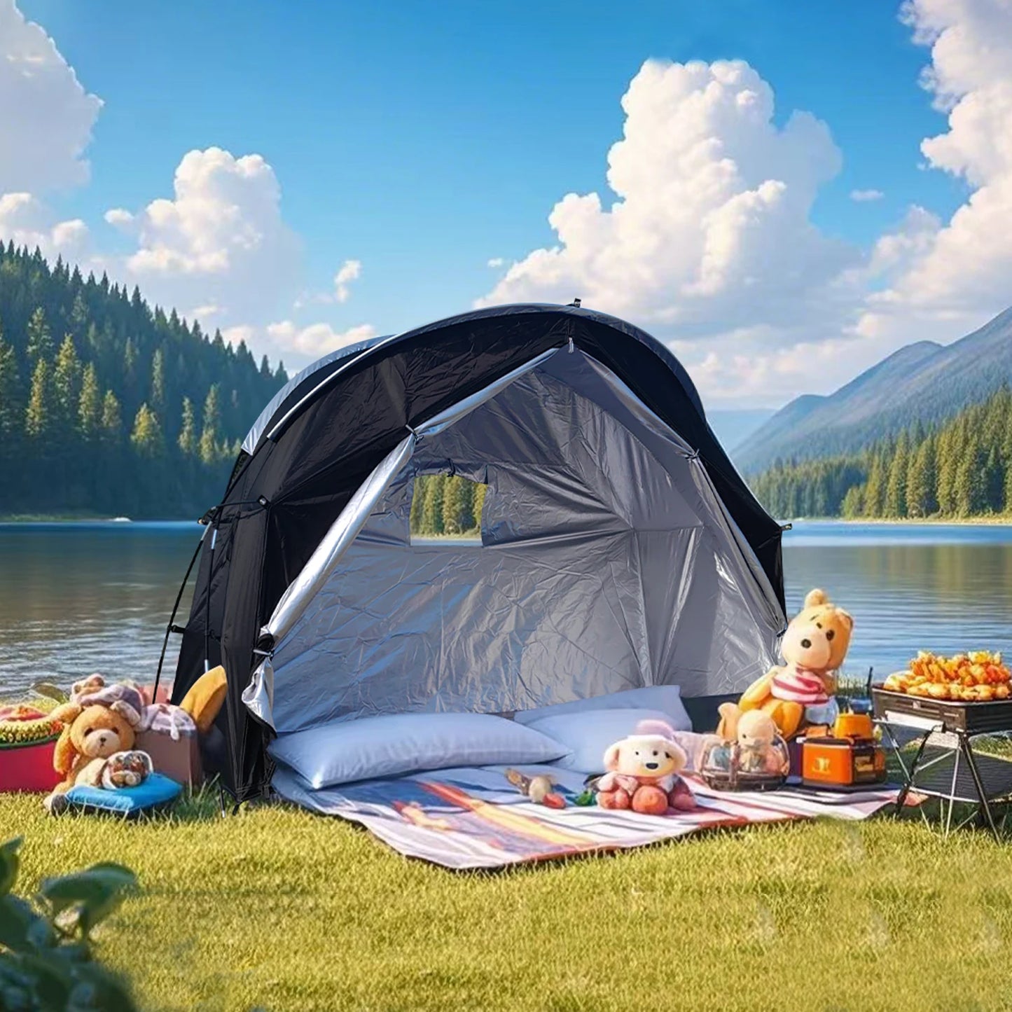 Waterproof Hiking Tent - Portable Camping Tent Easy Assembly