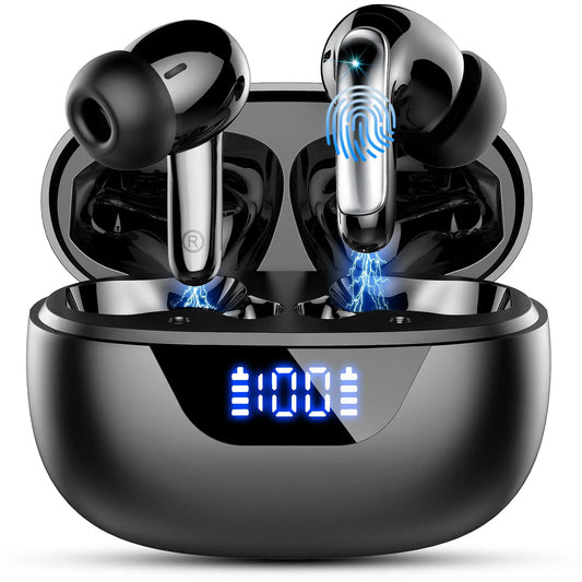 Wireless Bluetooth 5.3 Earbuds - Noise Cancelling Earphones with 4 ENC Mics & 48H Battery Life