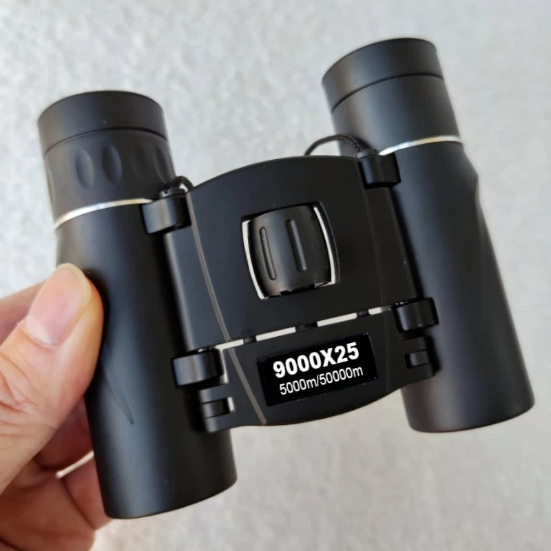 9000x25 HD Zoom Portable Powerful Binoculars Long Range BAK4 Telescope Jumelles Folding BAK4 Binoculars for Hunting Camping