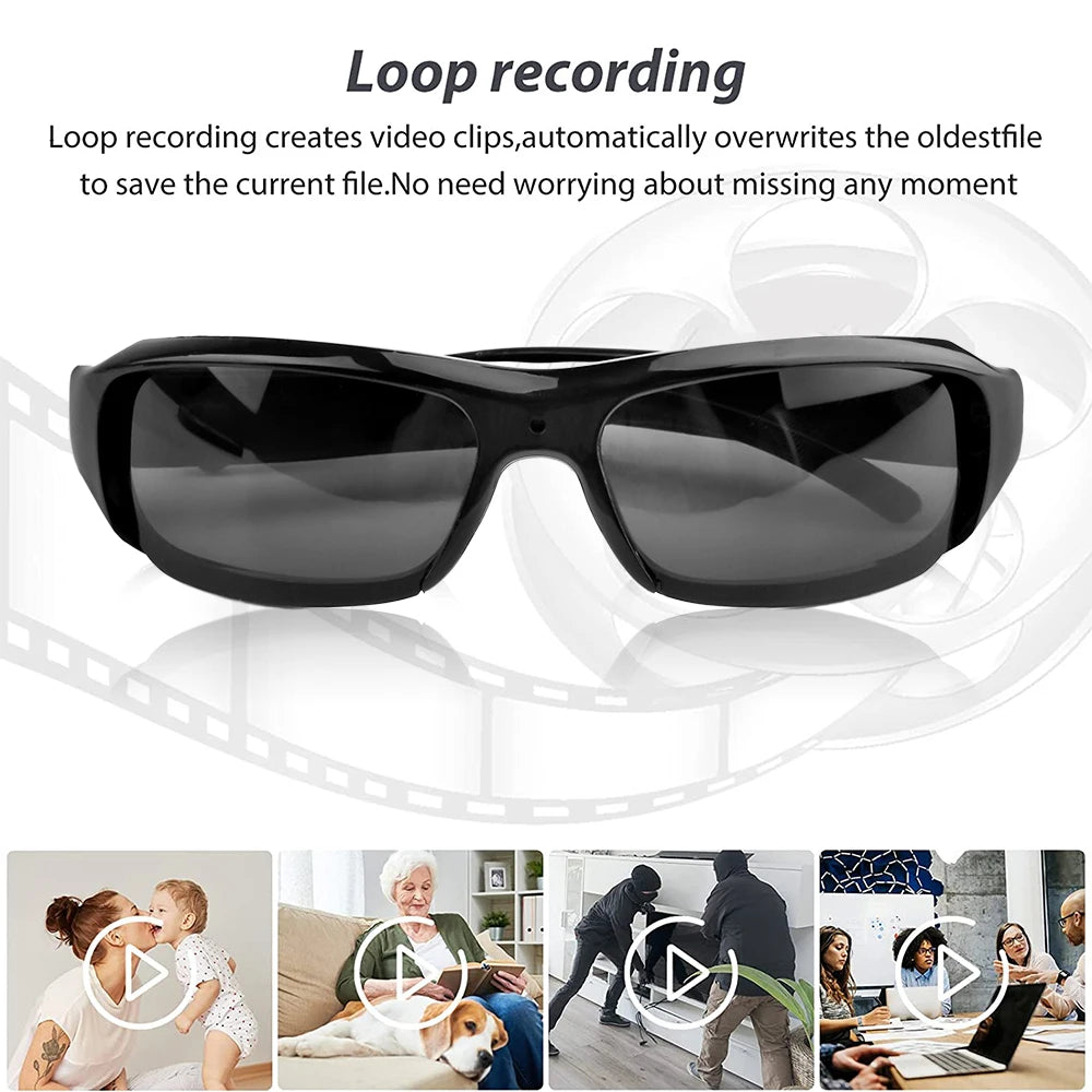 1080P HD Glasses Camera - Wearable Sunglasses Video Recorder for Sports