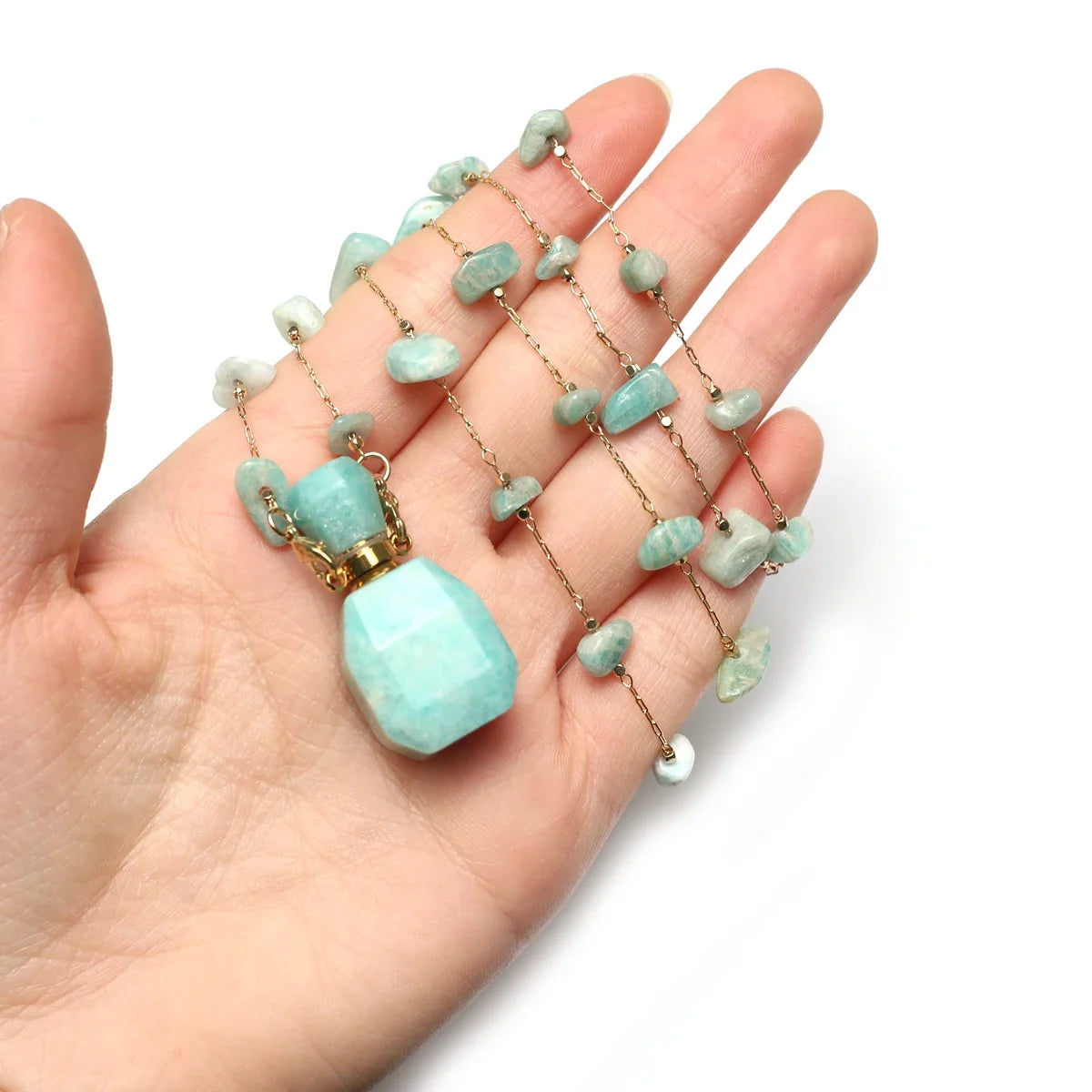 Women Natural Stone Essential Oil Diffuser Necklace