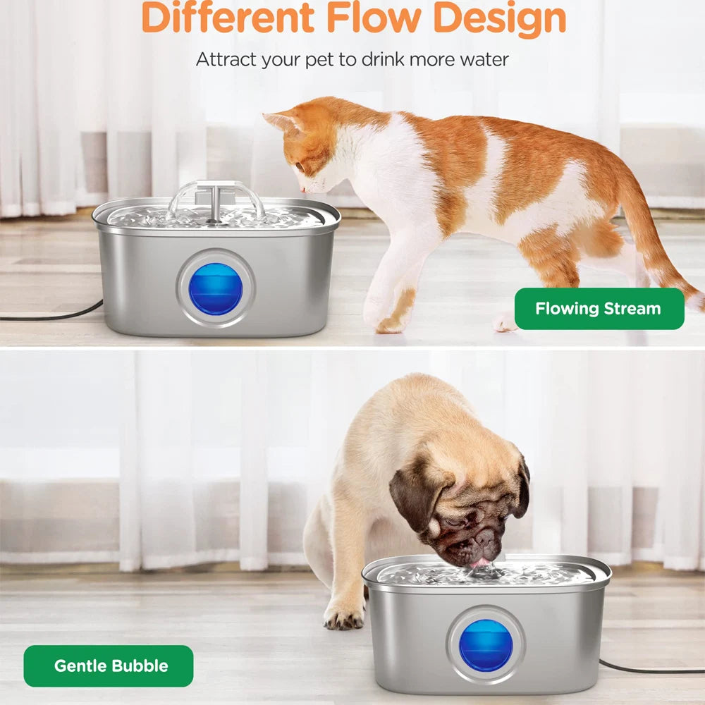 Automatic Cat Water Fountain - 3.2L Stainless Steel Pet Water Dispenser