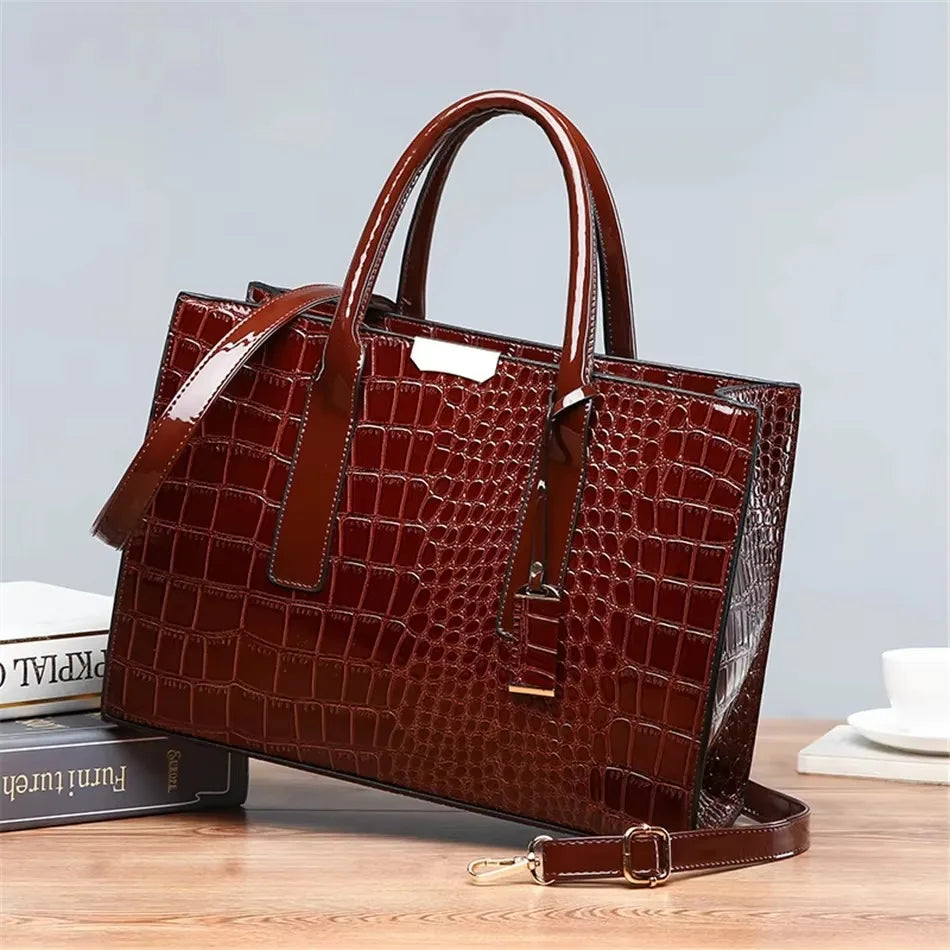 Women's Luxury Alligator-Pattern Crossbody Bag