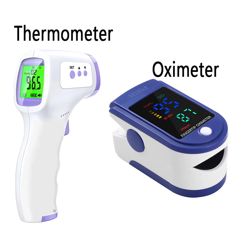 Digital Infrared Thermometer - Non-Contact Forehead Thermometer with Pulse Oximeter