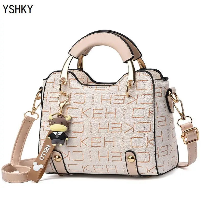 Luxury Designer Shoulder Bag - Monogram Print Leather Handbag 2025