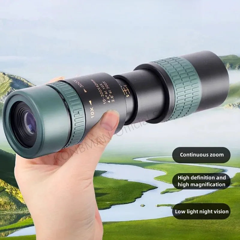 10-300X Zoom HD Telescope - Professional Hunting Monocular with Remote Control