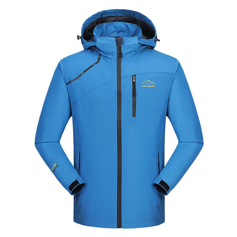 Men's Waterproof Hiking Jacket - Windproof Outdoor Sports Coat