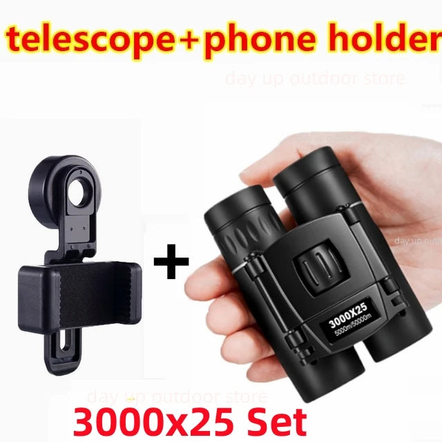 9000x25 HD Zoom Portable Powerful Binoculars Long Range BAK4 Telescope Jumelles Folding BAK4 Binoculars for Hunting Camping