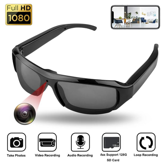 1080P HD Glasses Camera - Wearable Sunglasses Video Recorder for Sports