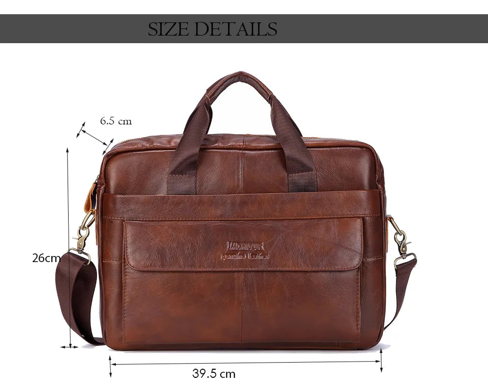 Men's Genuine Leather Business Messenger Bag