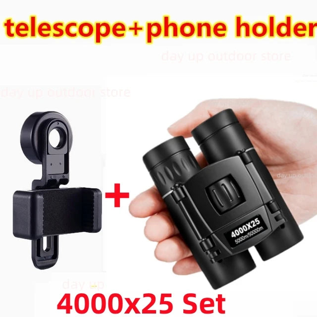 9000x25 HD Zoom Portable Powerful Binoculars Long Range BAK4 Telescope Jumelles Folding BAK4 Binoculars for Hunting Camping