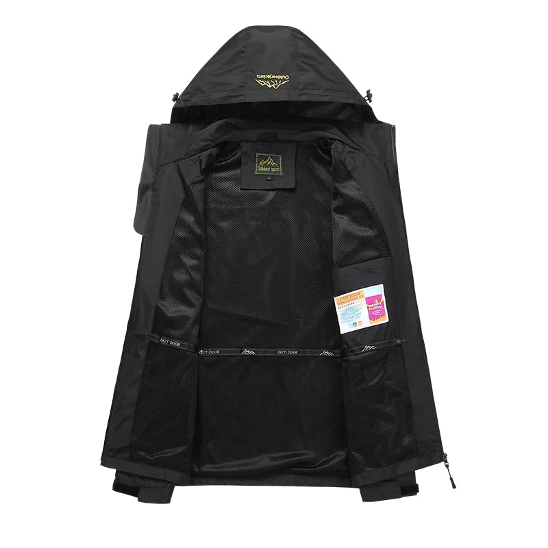 Men's Waterproof Hiking Jacket - Windproof Outdoor Sports Coat