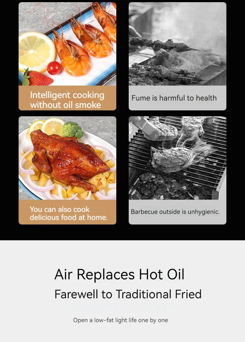 4.5L Air Fryer - 1400W Oil-Free Electric Fryer with Multi-Directional Hot Air