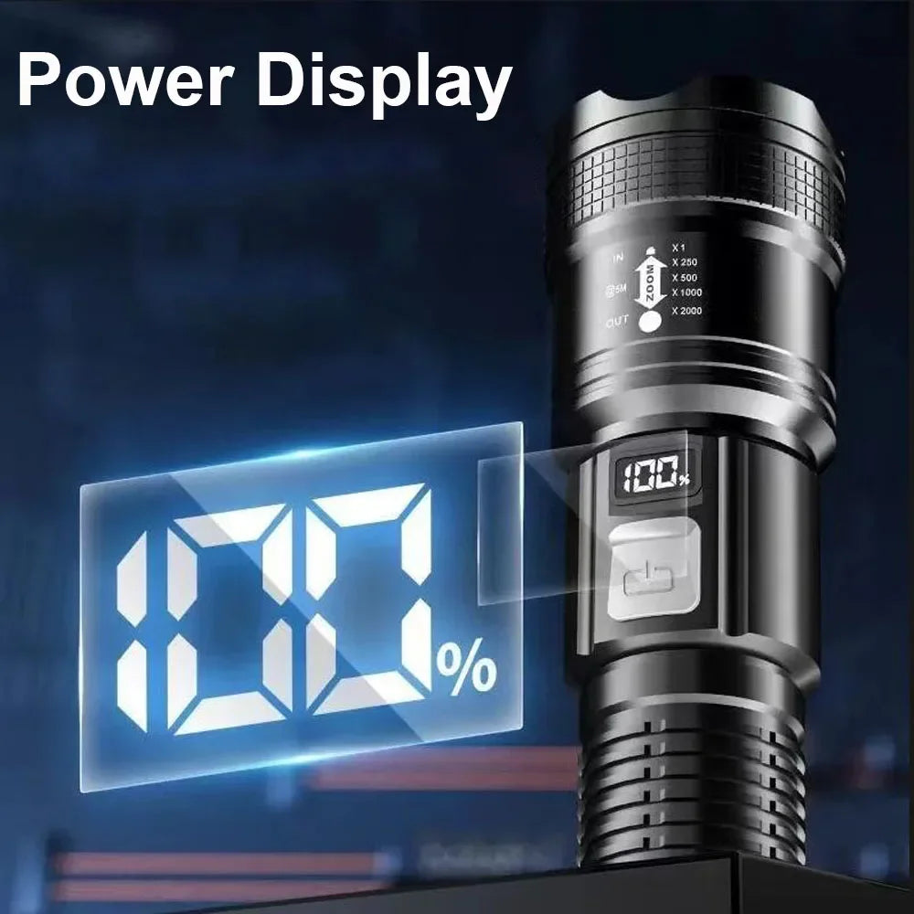 Super Bright Tactical Flashlight - USB Rechargeable LED Outdoor Torch