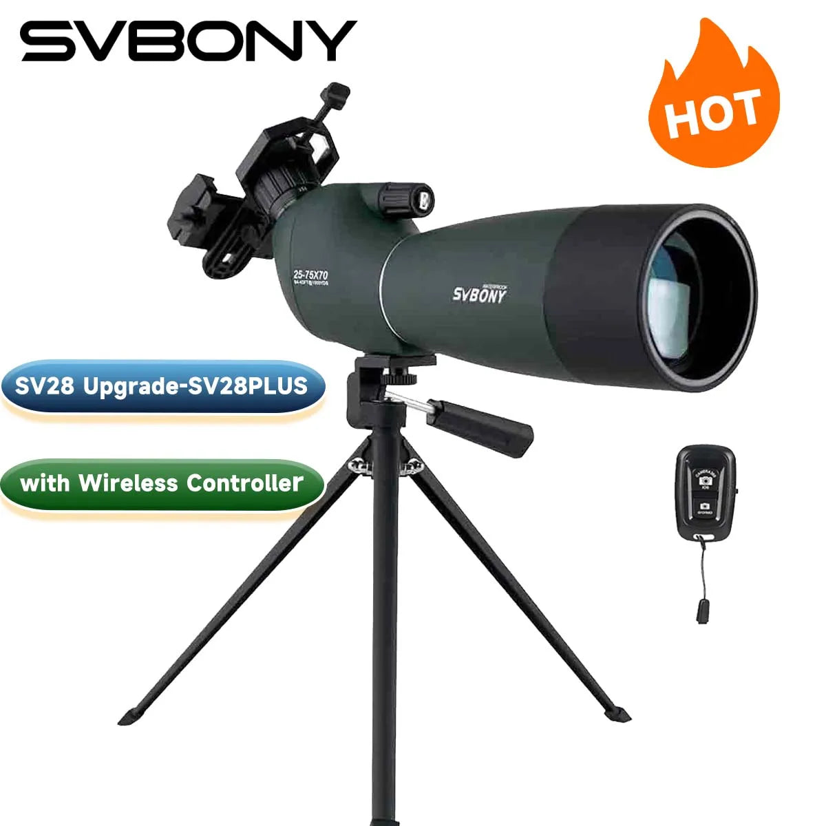 Svbony SV28plus Spotting Scope - Professional Waterproof Telescope with PORRO Prism
